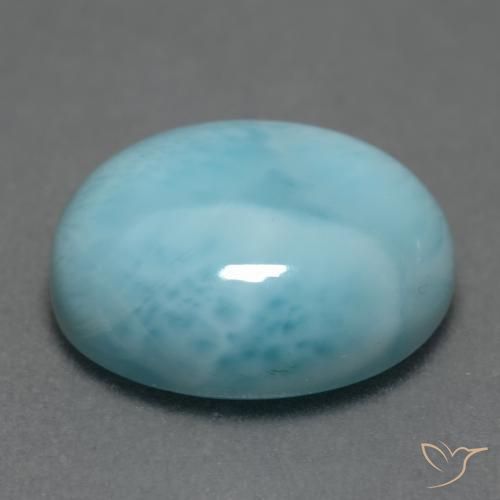 larimar Azul claro natural de 5.46 ct, Ovalada, Opaco