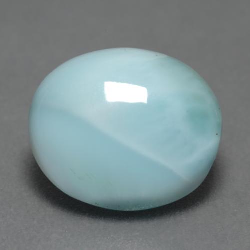 Larimar azul natural de 3,28 ct, corte óvalo, opaco