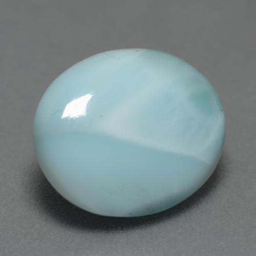 Larimar azul natural de 3,28 ct, corte óvalo, opaco