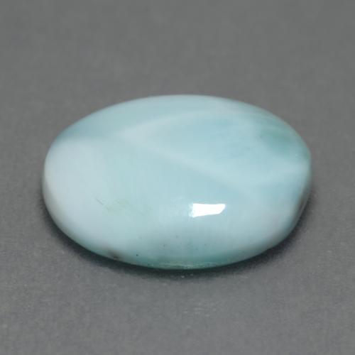 Larimar azul natural de 3,28 ct, corte óvalo, opaco