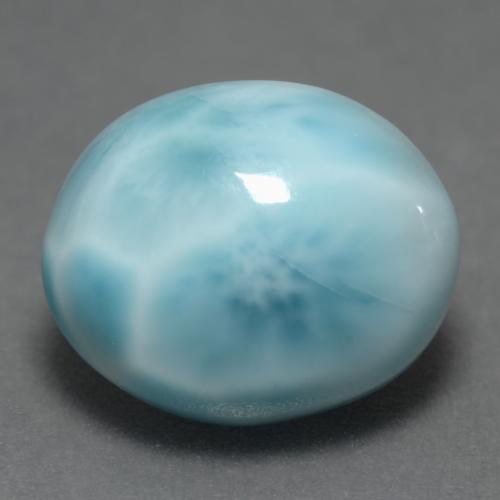 Larimar azul natural de 4,82 ct, corte óvalo, opaco