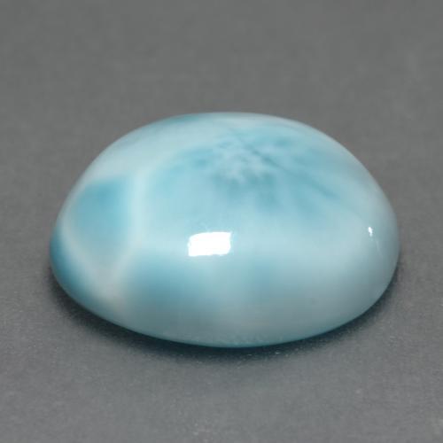 Larimar azul natural de 4,82 ct, corte óvalo, opaco