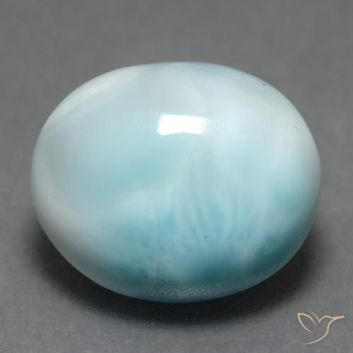 larimar Azul claro natural de 5.19 ct, Corte Óvalo, Translúcido