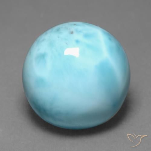 7.66ct Natural Azul verdoso claro larimar, Redondo, Opaco