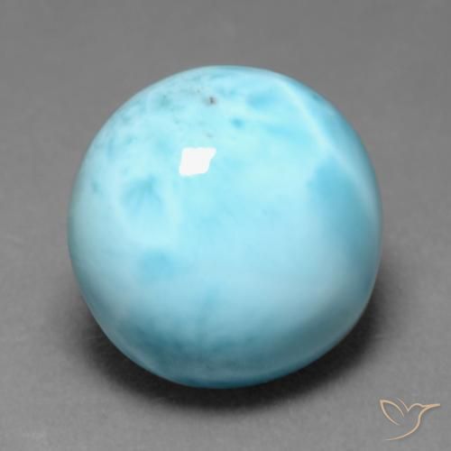 larimar Azul verdoso claro natural de 7.66 ct, Redondo, Opaco