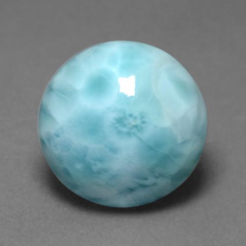larimar Azul cielo claro natural de 5.58 ct, Corte Redondo, Opaco