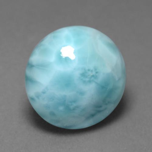 larimar Azul cielo claro natural de 5.58 ct, Corte Redondo, Opaco