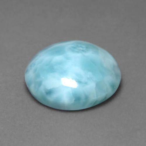 larimar Azul cielo claro natural de 5.58 ct, Corte Redondo, Opaco