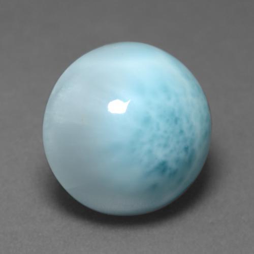 Larimar azul natural de 6,48 ct, corte redondo, opaco