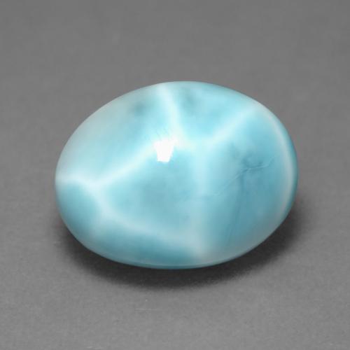 Larimar azul natural de 4,55 ct, corte óvalo, opaco