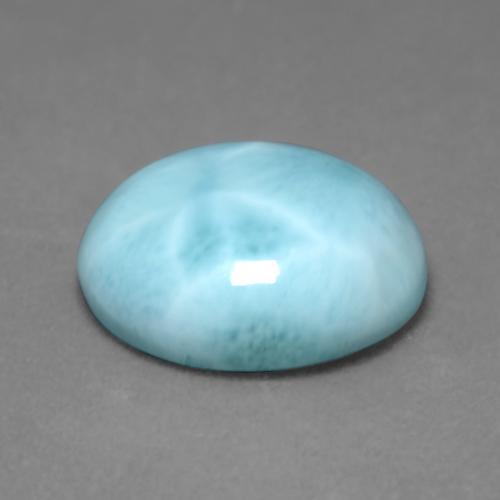 Larimar azul natural de 4,62 ct, corte óvalo, opaco