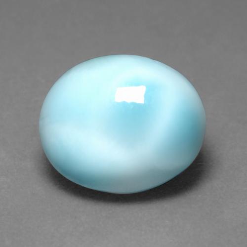 Larimar azul natural de 5,18 ct, corte óvalo, opaco