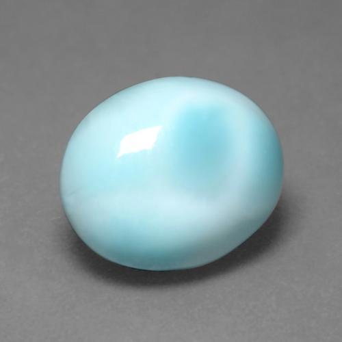 Larimar azul natural de 5,18 ct, corte óvalo, opaco
