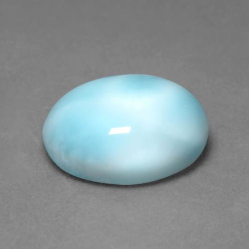 Larimar azul natural de 5,18 ct, corte óvalo, opaco