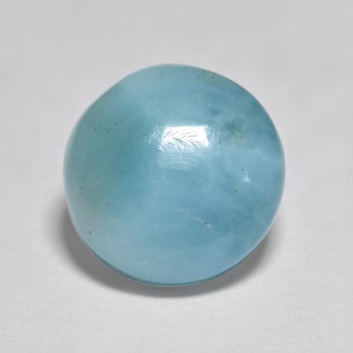 Larimar azul natural de 2,69 ct, corte redondo, opaco