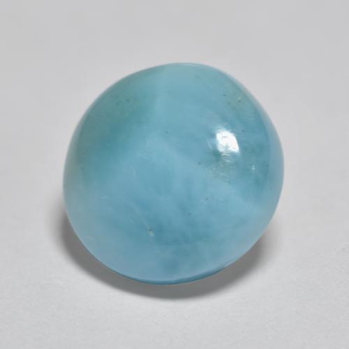 Larimar azul natural de 2,69 ct, corte redondo, opaco