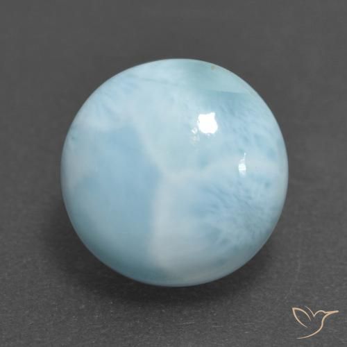 3.26ct Natural Azul claro larimar, Redondo, Opaco