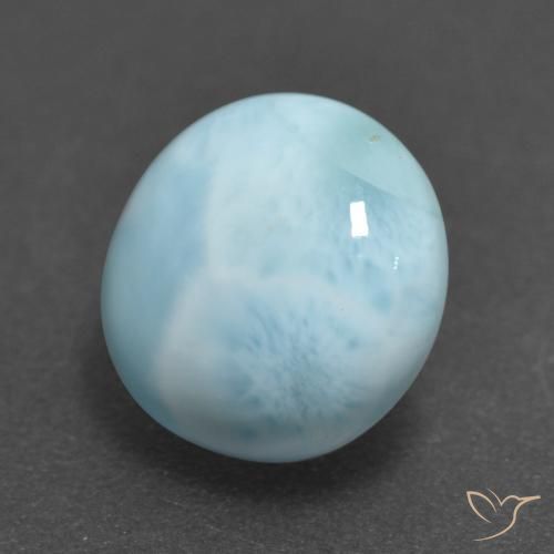 larimar Azul claro natural de 3.26 ct, Redondo, Opaco