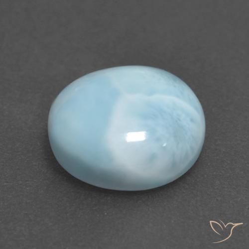 larimar Azul claro natural de 3.26 ct, Redondo, Opaco