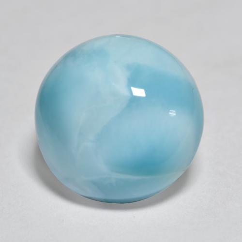 larimar Azul medio natural de 3.47 ct, Corte Redondo, Translúcido