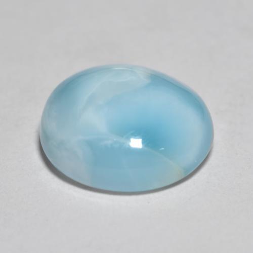 larimar Azul medio natural de 3.47 ct, Corte Redondo, Translúcido
