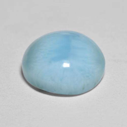Larimar azul natural de 3,84 ct, corte redondo, opaco