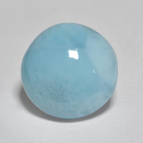 larimar Azul Cielo natural de 3.19 ct, Corte Redondo, Opaco