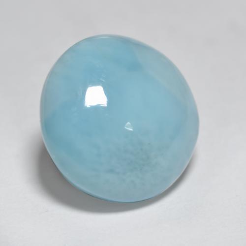 larimar Azul Cielo natural de 3.19 ct, Corte Redondo, Opaco
