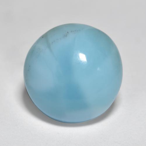 larimar Azul claro natural de 3.09 ct, Corte Redondo, Opaco