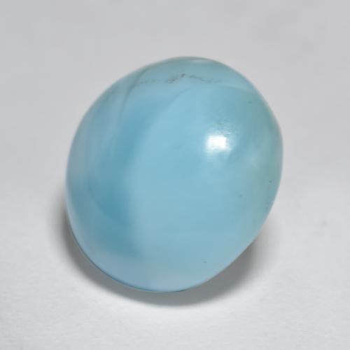 larimar Azul claro natural de 3.09 ct, Corte Redondo, Opaco