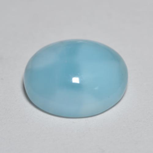 larimar Azul claro natural de 3.09 ct, Corte Redondo, Opaco