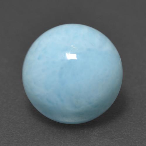 larimar Azul claro natural de 3.28 ct, Corte Redondo, Opaco