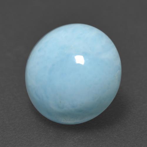 larimar Azul claro natural de 3.28 ct, Corte Redondo, Opaco