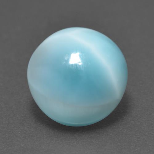 Larimar azul natural de 3,35 ct, corte redondo, translúcido