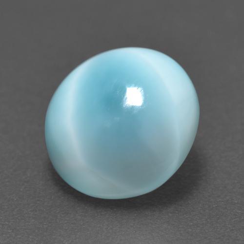 Larimar azul natural de 3,35 ct, corte redondo, translúcido