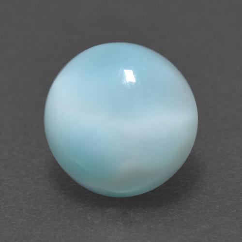 larimar Azul verdoso claro natural de 1.82 ct, Corte Redondo, Translúcido