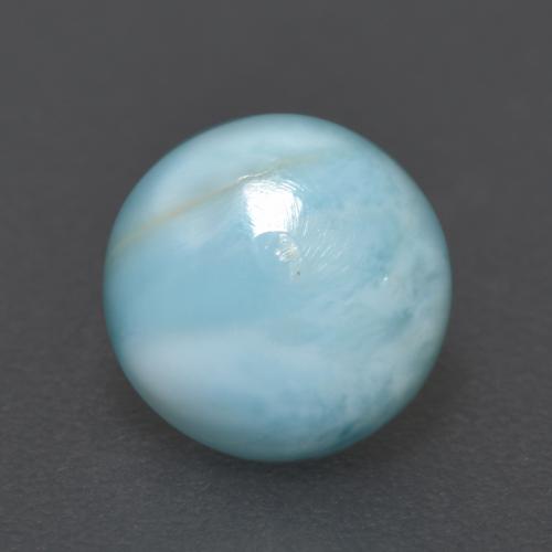 larimar Azul cielo claro natural de 1.43 ct, Corte Redondo, Translúcido