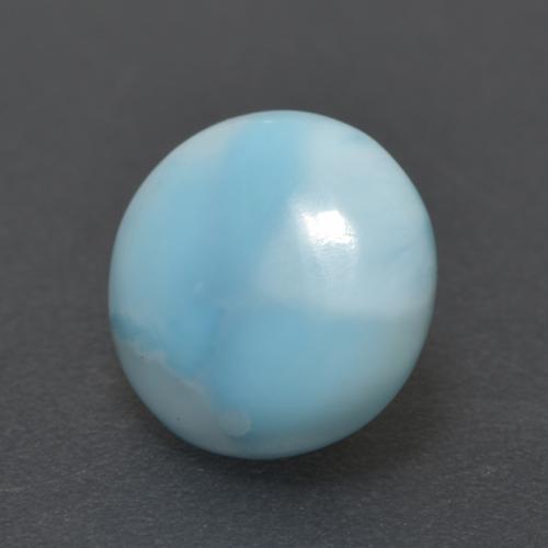 Larimar azul natural de 3,24 ct, corte redondo, opaco