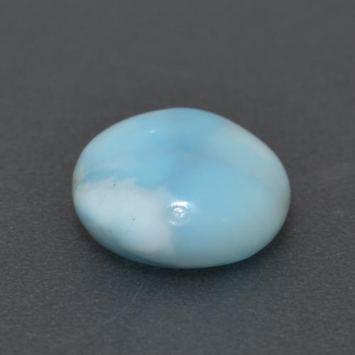 Larimar azul natural de 3,24 ct, corte redondo, opaco