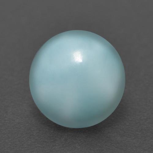 Larimar azul natural de 2,56 ct, corte redondo, opaco