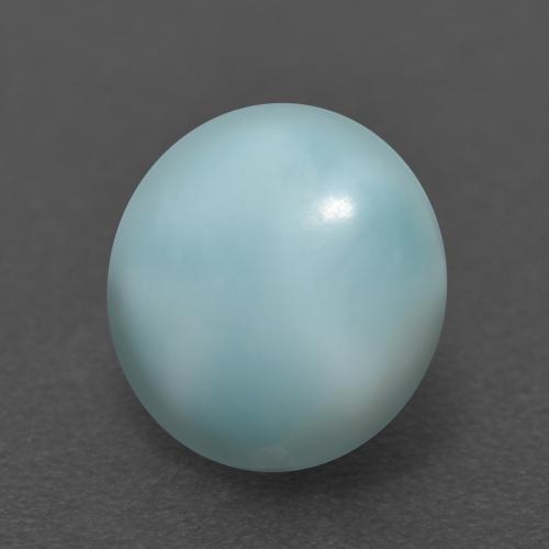 Larimar azul natural de 2,56 ct, corte redondo, opaco