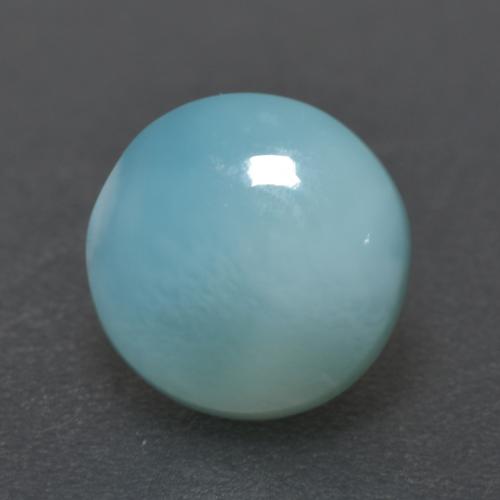 Larimar azul natural de 2,10 ct, corte redondo, translúcido