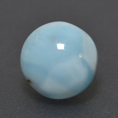 larimar Azul verdoso claro natural de 3.68 ct, Corte Redondo, Opaco