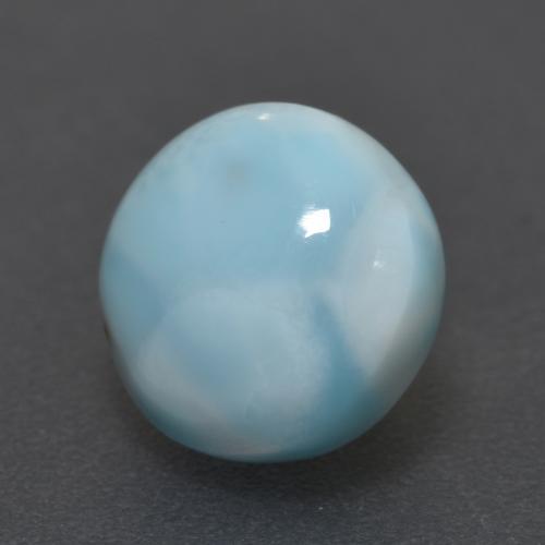 larimar Azul verdoso claro natural de 3.68 ct, Corte Redondo, Opaco