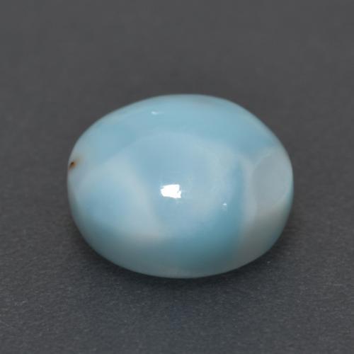 larimar Azul verdoso claro natural de 3.68 ct, Corte Redondo, Opaco