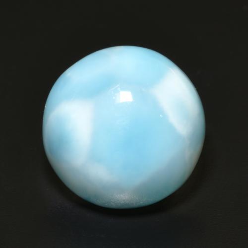 larimar Azul verdoso claro natural de 7.56 ct, Corte Redondo, Opaco