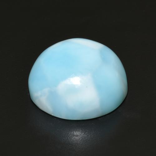 larimar Azul verdoso claro natural de 7.56 ct, Corte Redondo, Opaco