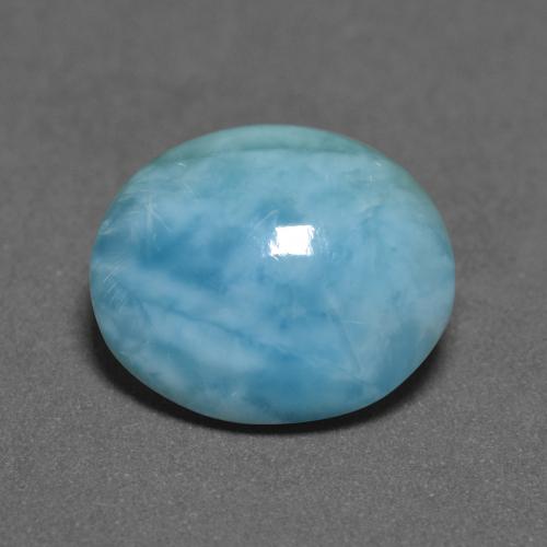 larimar Verde azulado claro natural de 3.40 ct, Corte Óvalo, Opaco