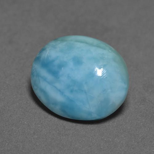 larimar Verde azulado claro natural de 3.40 ct, Corte Óvalo, Opaco