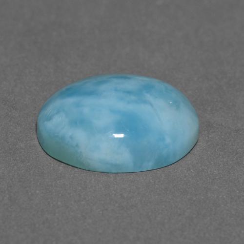 larimar Verde azulado claro natural de 3.40 ct, Corte Óvalo, Opaco
